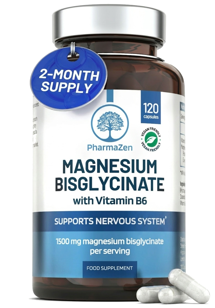 PharmaZen Magnesium Glycinate capsules with Vitamin B6, 120 capsules